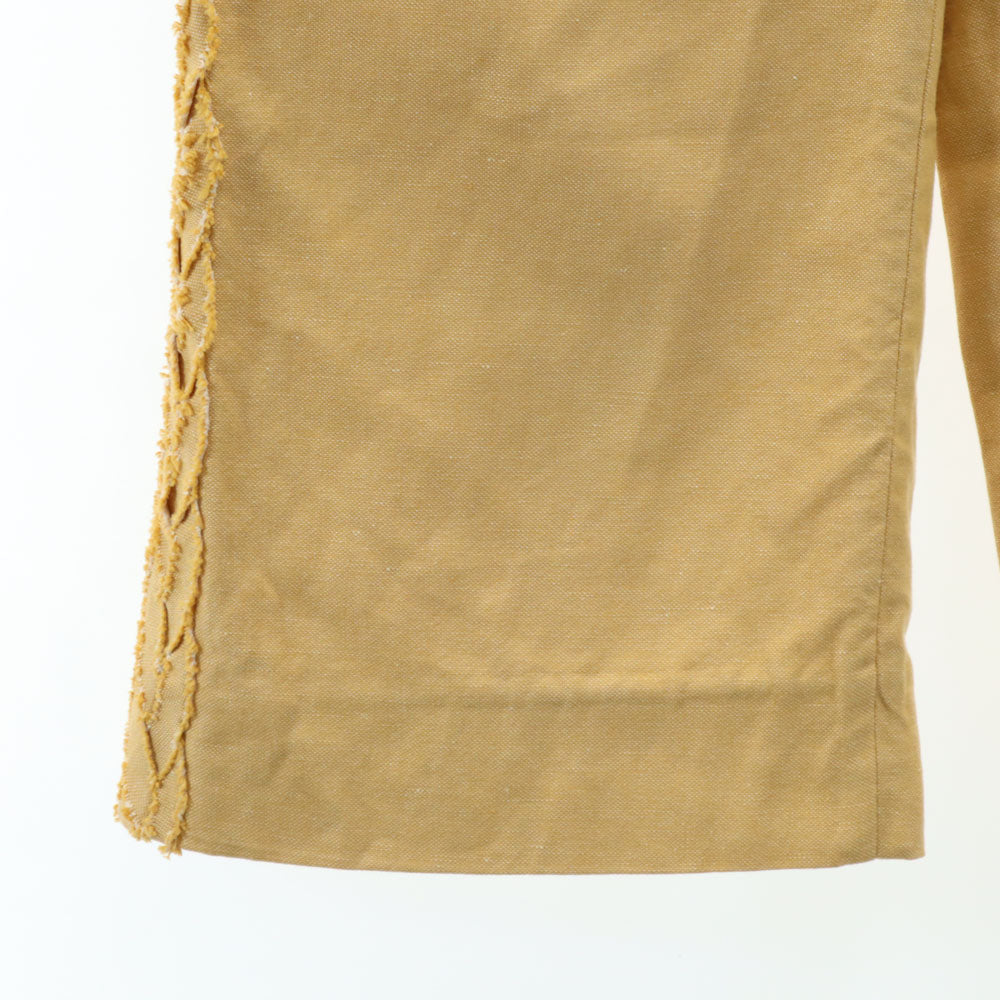 LOUIS VUITTON ルイヴィトン フランス製 リネンブレンド クロップドパンツ 34 キャメル レディース