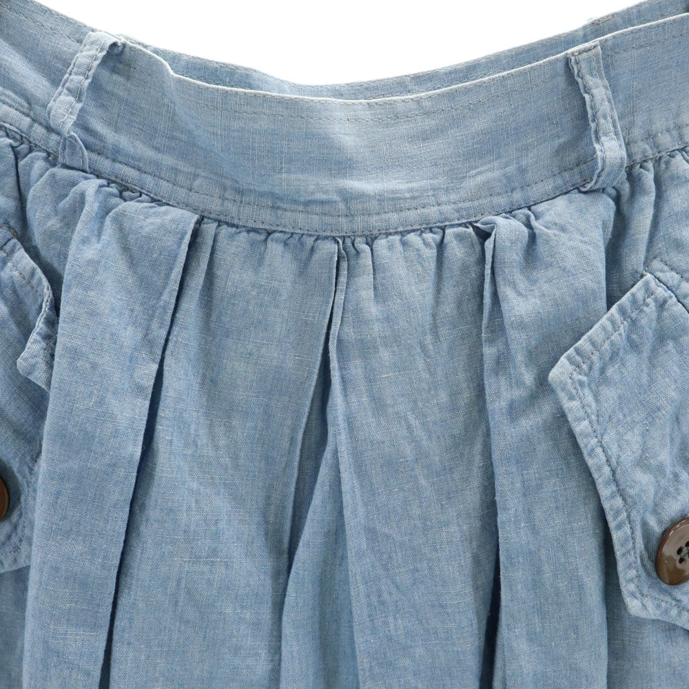 アイスバーグ 90s イタリア製 オールド ロング丈 シャンブレー スカート 42 ブルー系 ICEBERG レディース