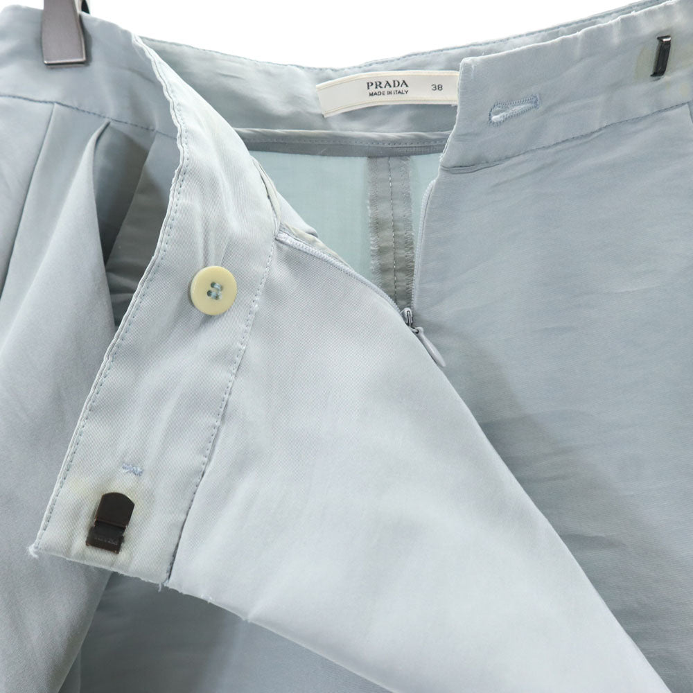 PRADA プラダ イタリア製 シルクブレンド ラップ ショートパンツ 38 ブルー系 レディース