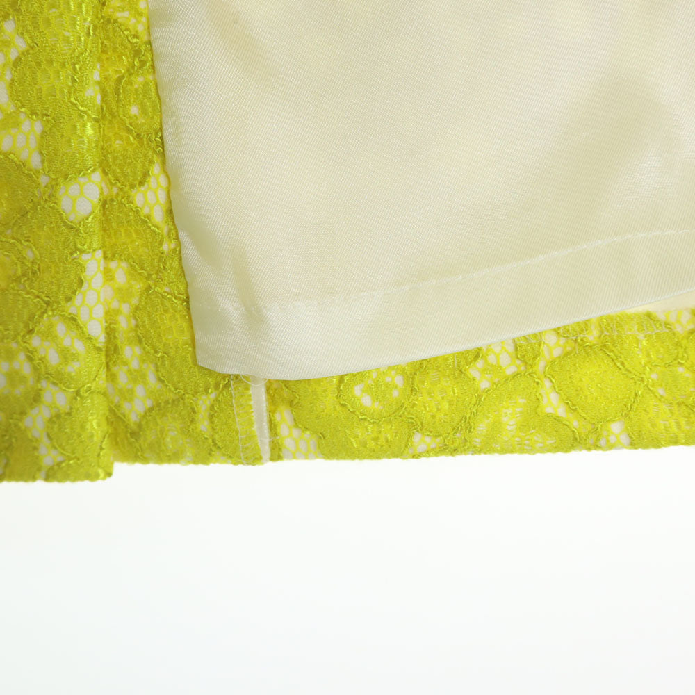 Laurel ローレル 未使用 ミディ丈 レース タイトスカート 38 イエロー タグ付き レディース