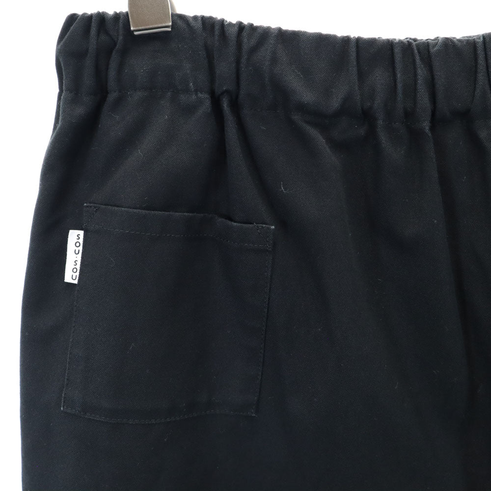 SOUSOU ハーフパンツ ブラック SOUSOU ウエストゴム レディース