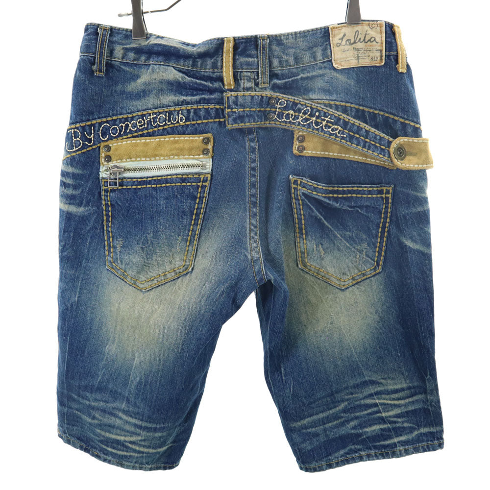 ロリータジーンズ デニムショートパンツ W34 インディゴブルー LOLITA JEANS レディース