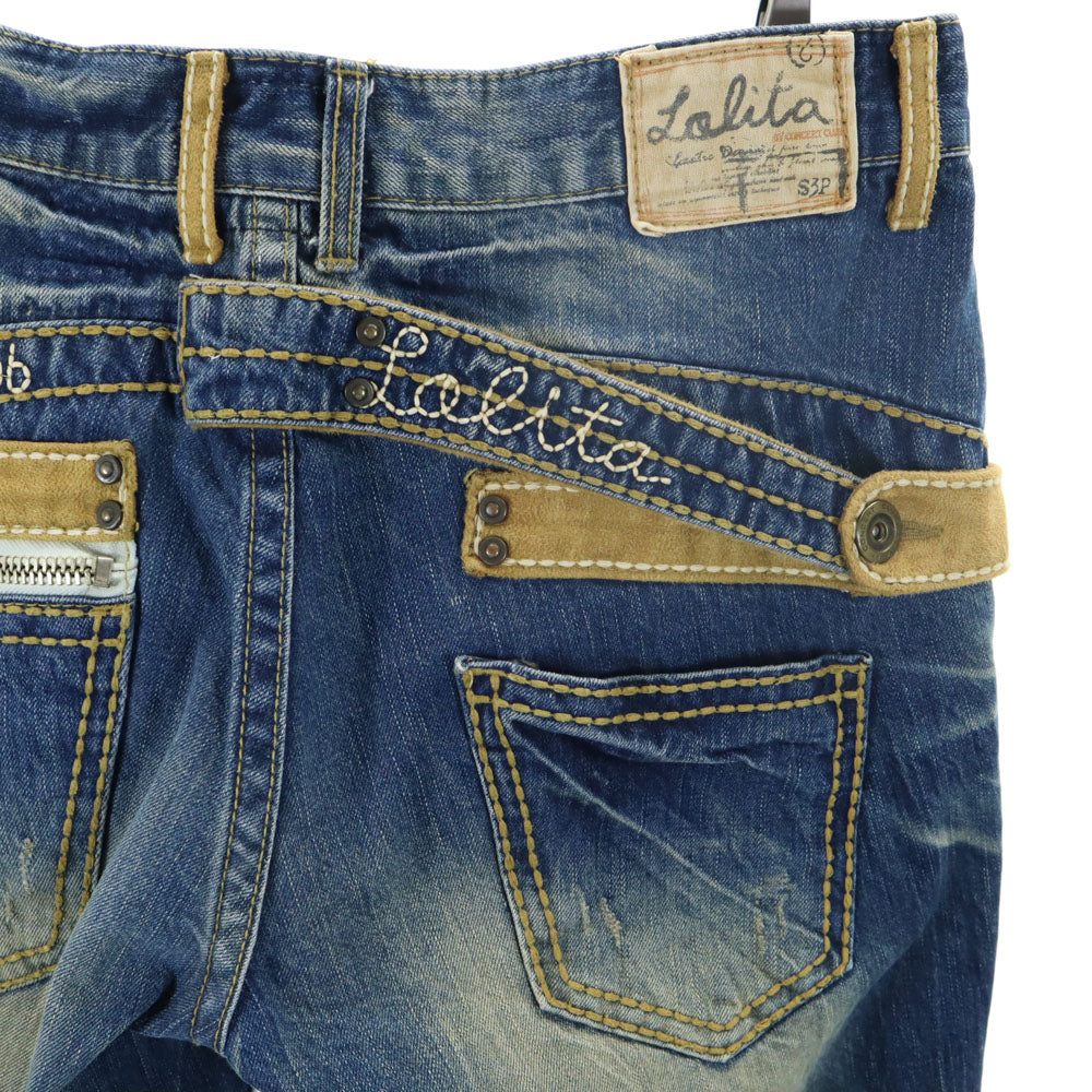 ロリータジーンズ デニムショートパンツ W34 インディゴブルー LOLITA JEANS レディース