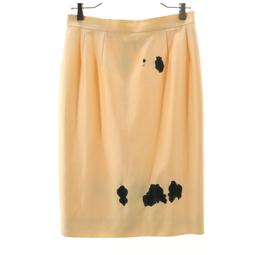 CELINE セリーヌ フランス製 ミモレ丈 タイトスカート 42 ペールオレンジ系 レディース
