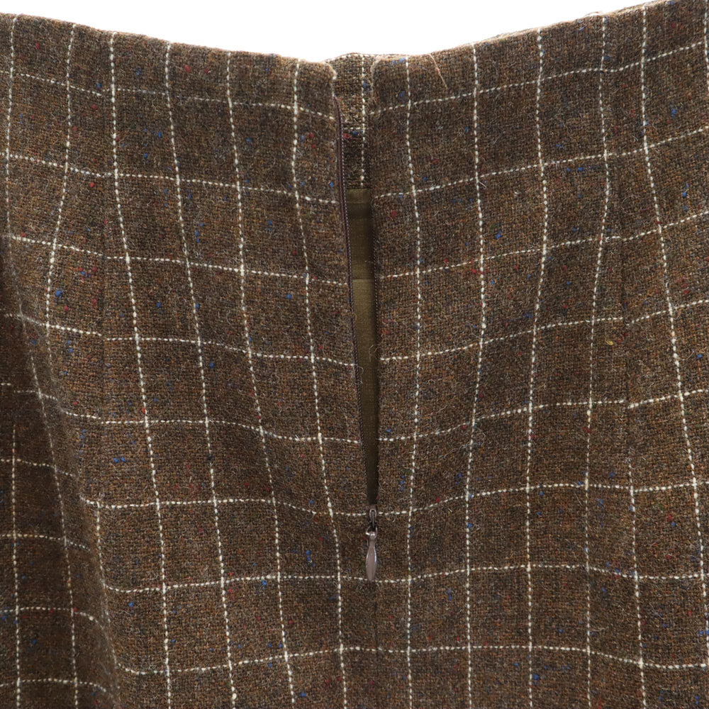 23区 ウールブレンド チェック柄 ロング丈 タイトスカート 46 ブラウン系 23ku レディース