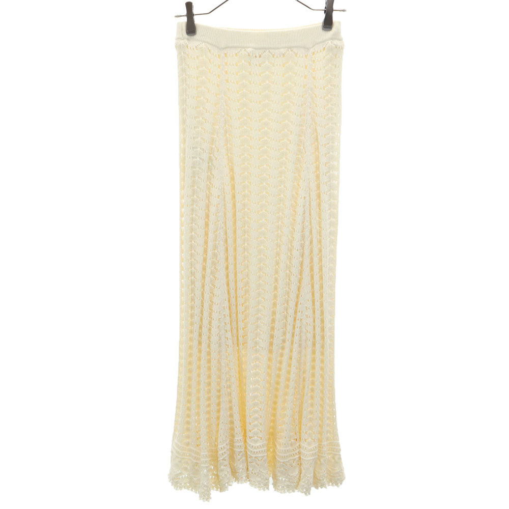 furfur ファーファー リネンブレンド ニット ロングスカート F アイボリー系 ウエストゴム レディース