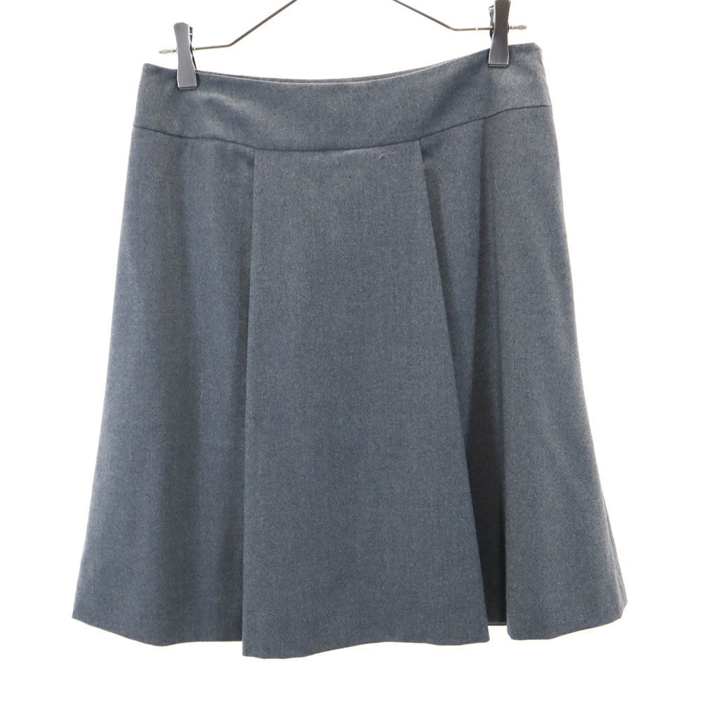 セリーヌ フランス製 ウールブレンド ミディ丈 タック スカート 38 グレー CELINE レディース