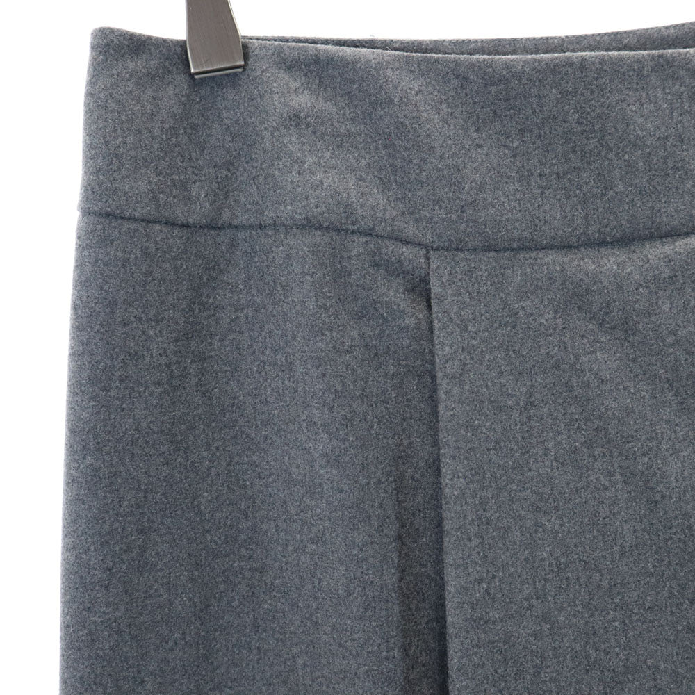 セリーヌ フランス製 ウールブレンド ミディ丈 タック スカート 38 グレー CELINE レディース