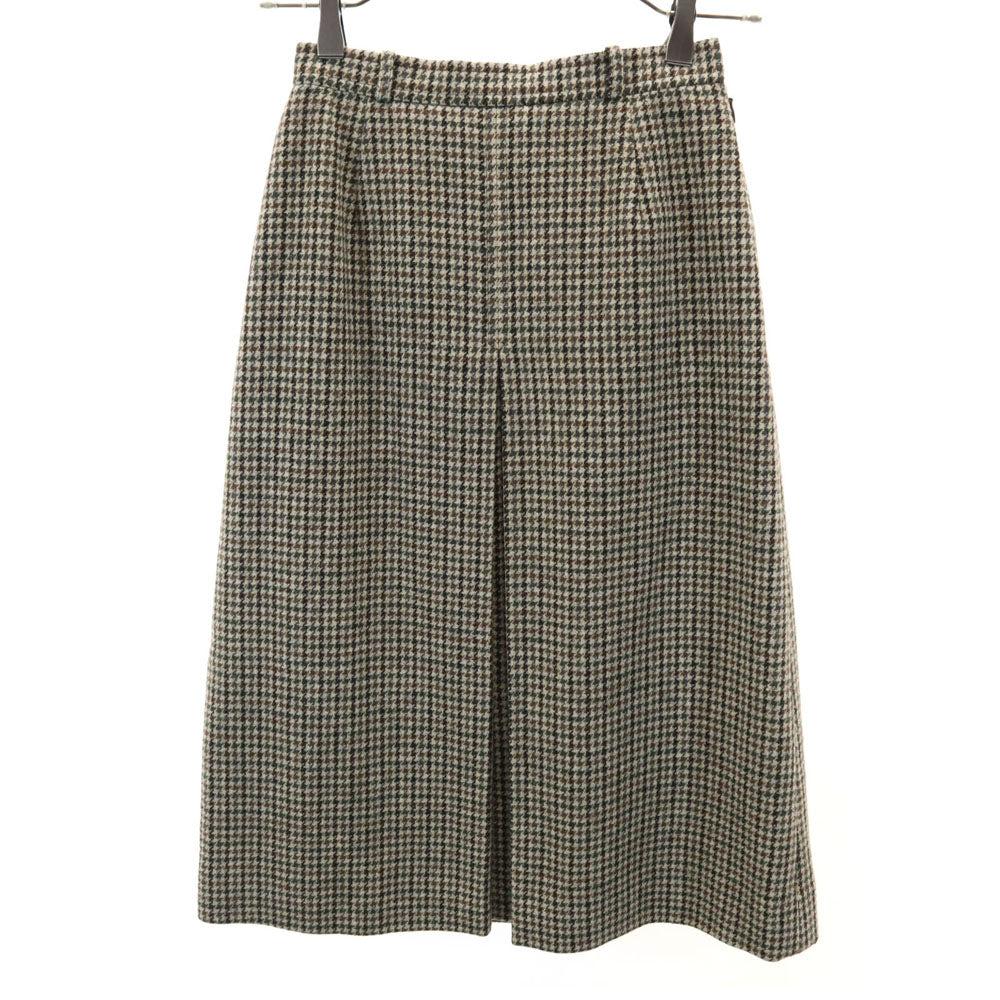 Burberrys バーバリーズ 90s ウール オールド 千鳥柄 ミモレ丈 スカート 005AB2 ブラウン系 レディース