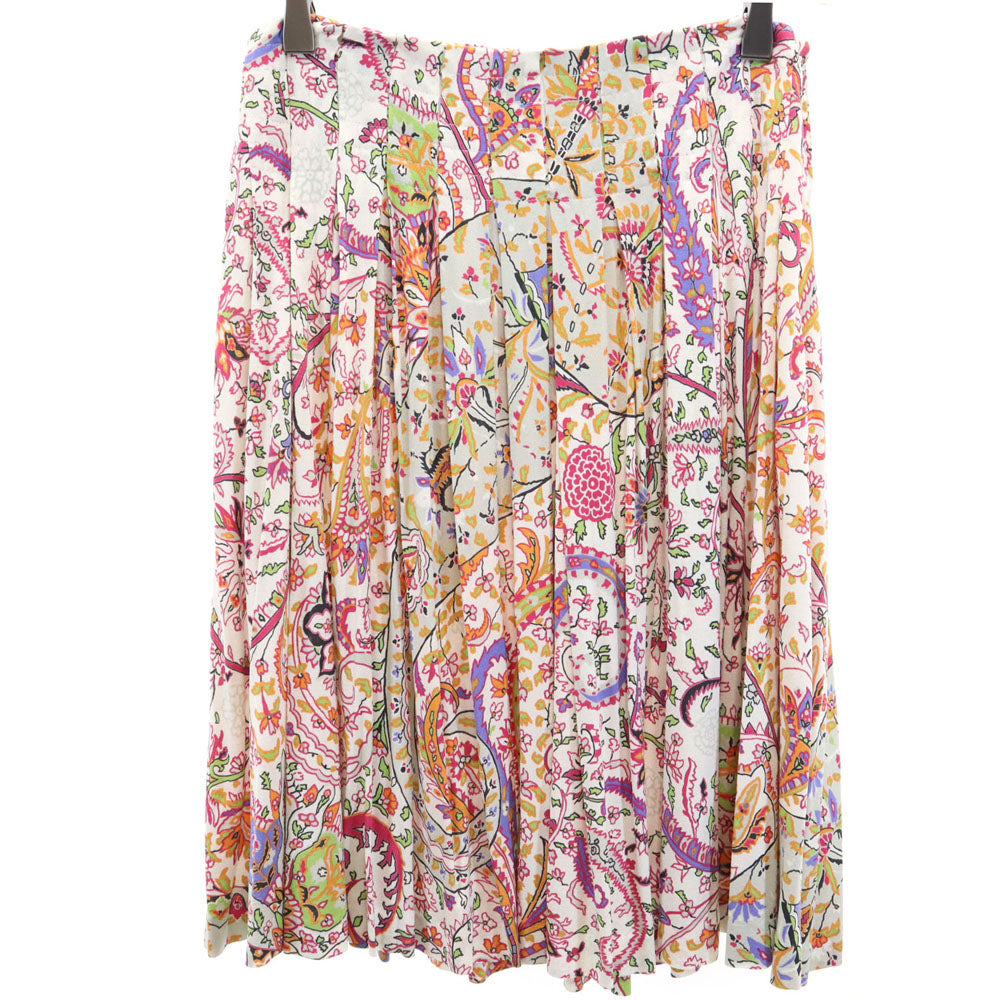 ETRO エトロ イタリア製 総柄 ミディ丈 プリーツスカート 40 ウエストゴム レディース
