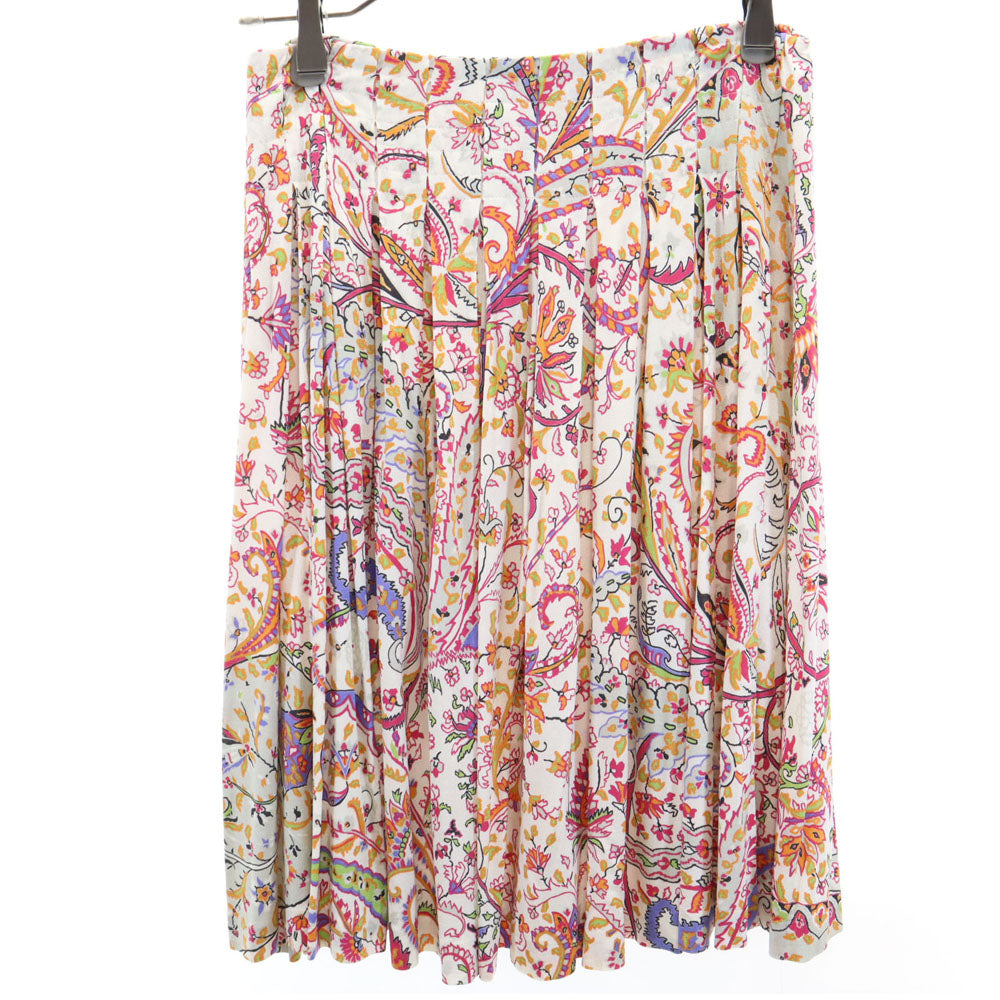 ETRO エトロ イタリア製 総柄 ミディ丈 プリーツスカート 40 ウエストゴム レディース