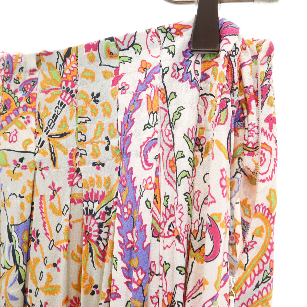 ETRO エトロ イタリア製 総柄 ミディ丈 プリーツスカート 40 ウエストゴム レディース