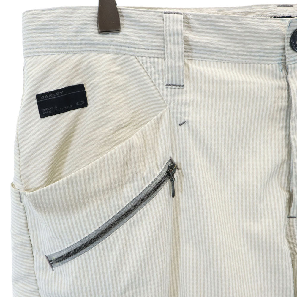 オークリー ボーダー柄 ショートパンツ w36 グレー系 OAKLEY ビックサイズ メンズ