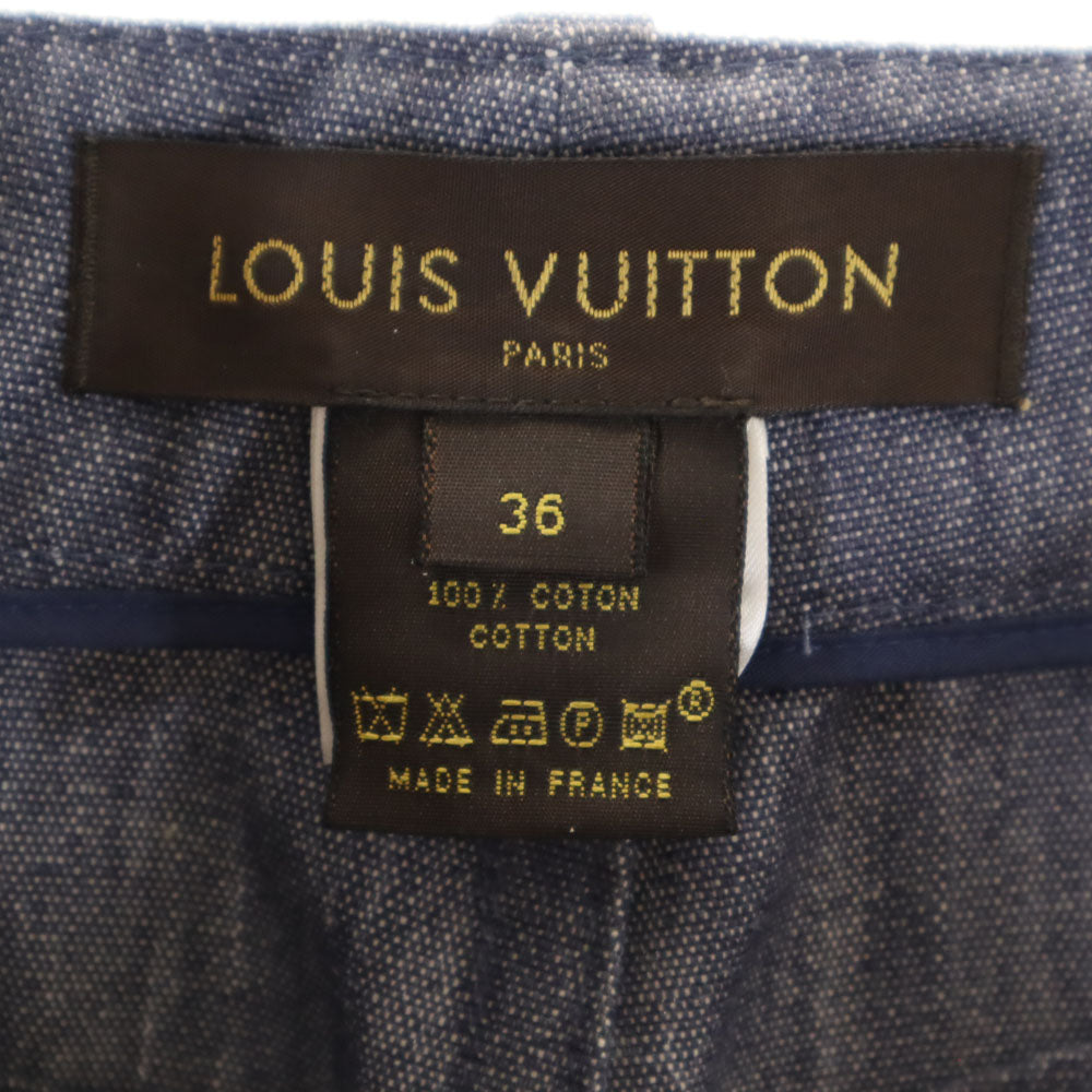 LOUIS VUITTON ルイヴィトン フランス製 ミディ丈 デニムスカート 36 ネイビー レディース