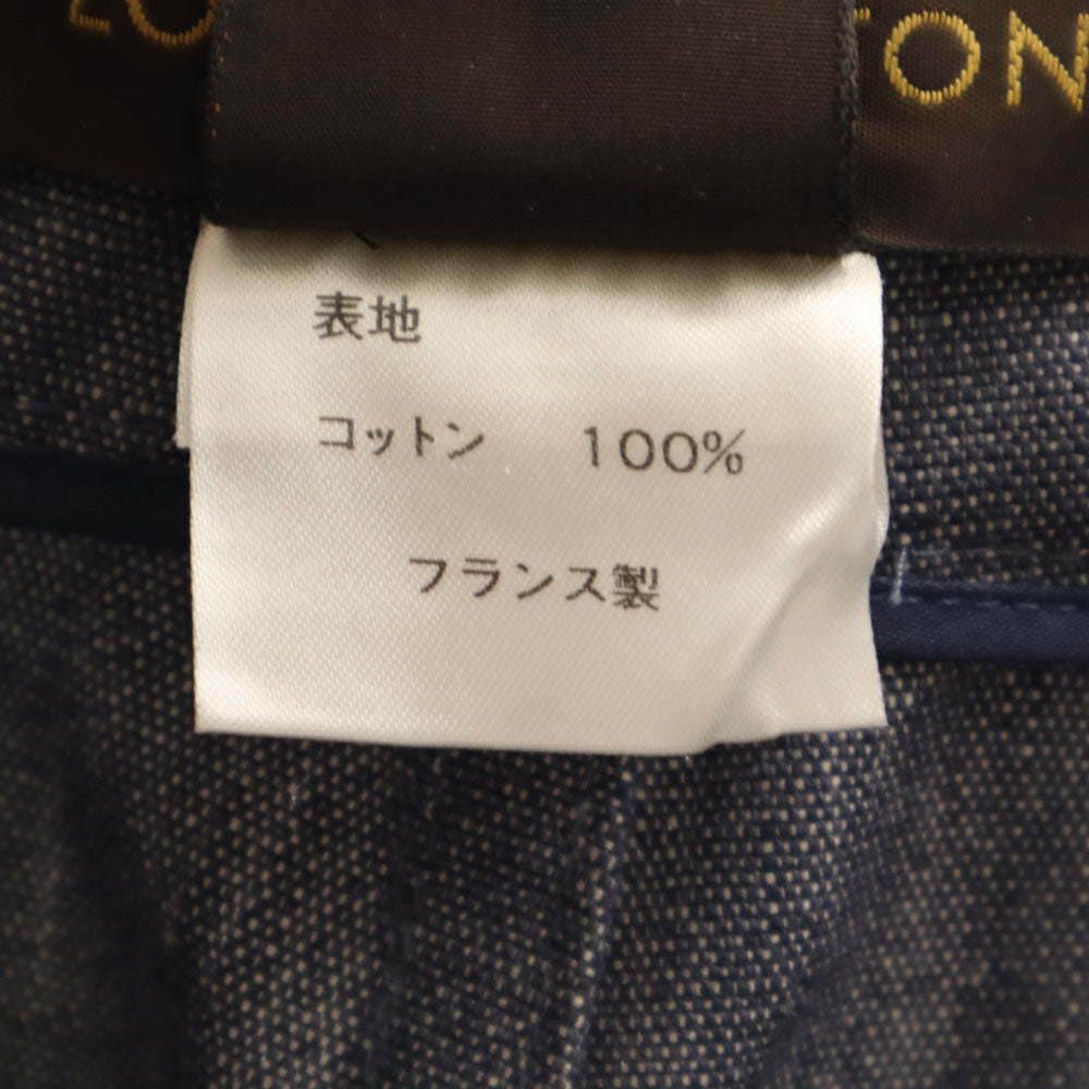 LOUIS VUITTON ルイヴィトン フランス製 ミディ丈 デニムスカート 36 ネイビー レディース