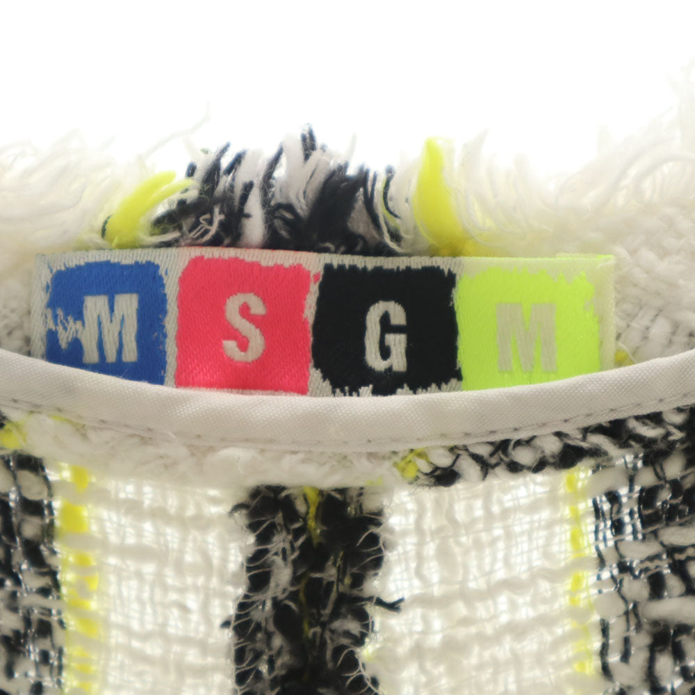 MSGM エムエスジーエム イタリア製 ストライプ柄 ツイード ショートパンツ 40 ホワイト 他 メンズ