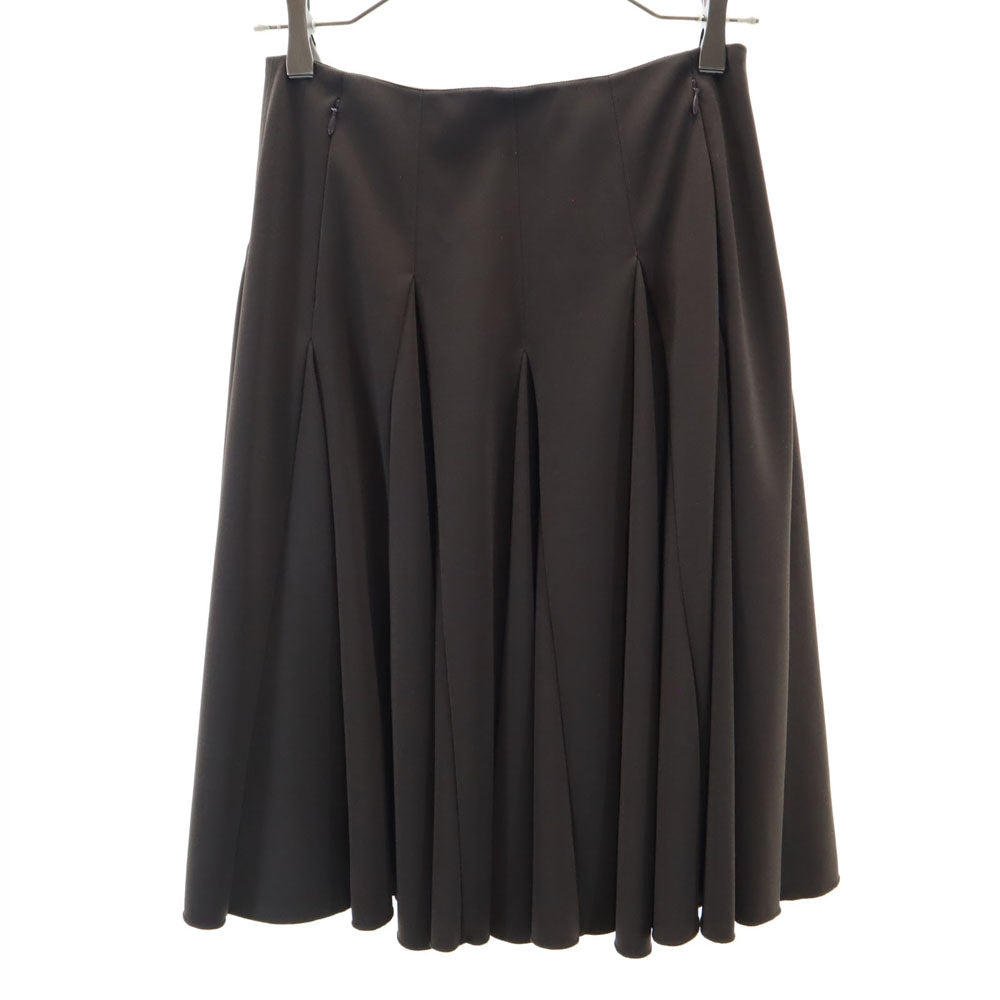 FOXEY NEW YORK フォクシーニューヨーク 日本製 ミディ丈 フレアスカート 40 ブラウン ボンディング加工 レディース