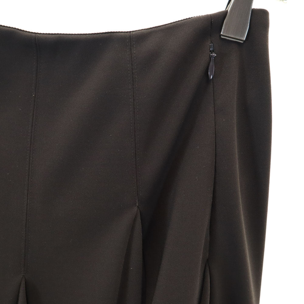 FOXEY NEW YORK フォクシーニューヨーク 日本製 ミディ丈 フレアスカート 40 ブラウン ボンディング加工 レディース