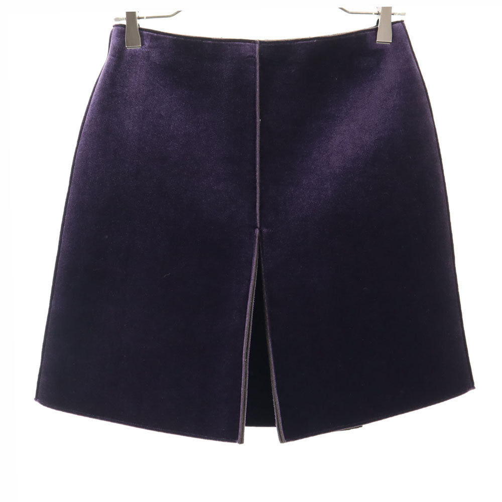 エンポリオアルマーニ イタリア製 ベルベット調 ミニスカート 38 パープル Emporio Armani ベロア レディース