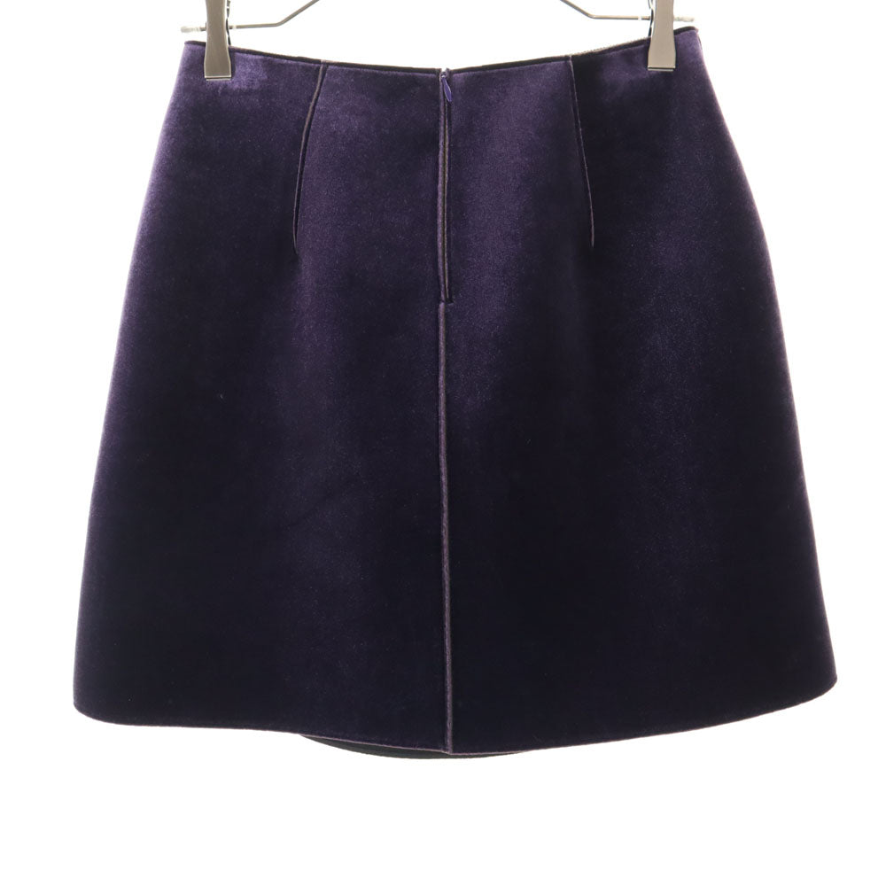エンポリオアルマーニ イタリア製 ベルベット調 ミニスカート 38 パープル Emporio Armani ベロア レディース