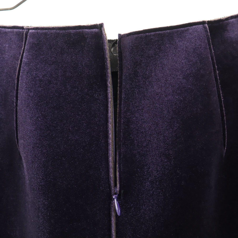 エンポリオアルマーニ イタリア製 ベルベット調 ミニスカート 38 パープル Emporio Armani ベロア レディース
