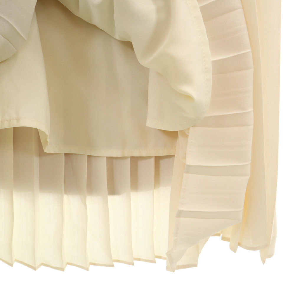 CLANE クラネ 未使用 マキシ丈 プリーツスカート 1 ブラウン×アイボリー レディース