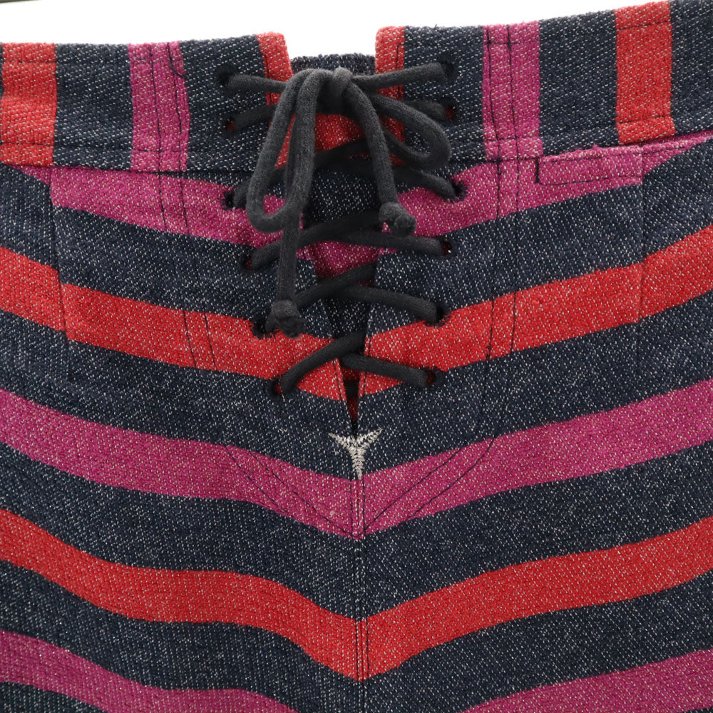 sacai luck サカイラック 日本製 ボーダー柄 ショートパンツ 1 ネイビー 他 レディース