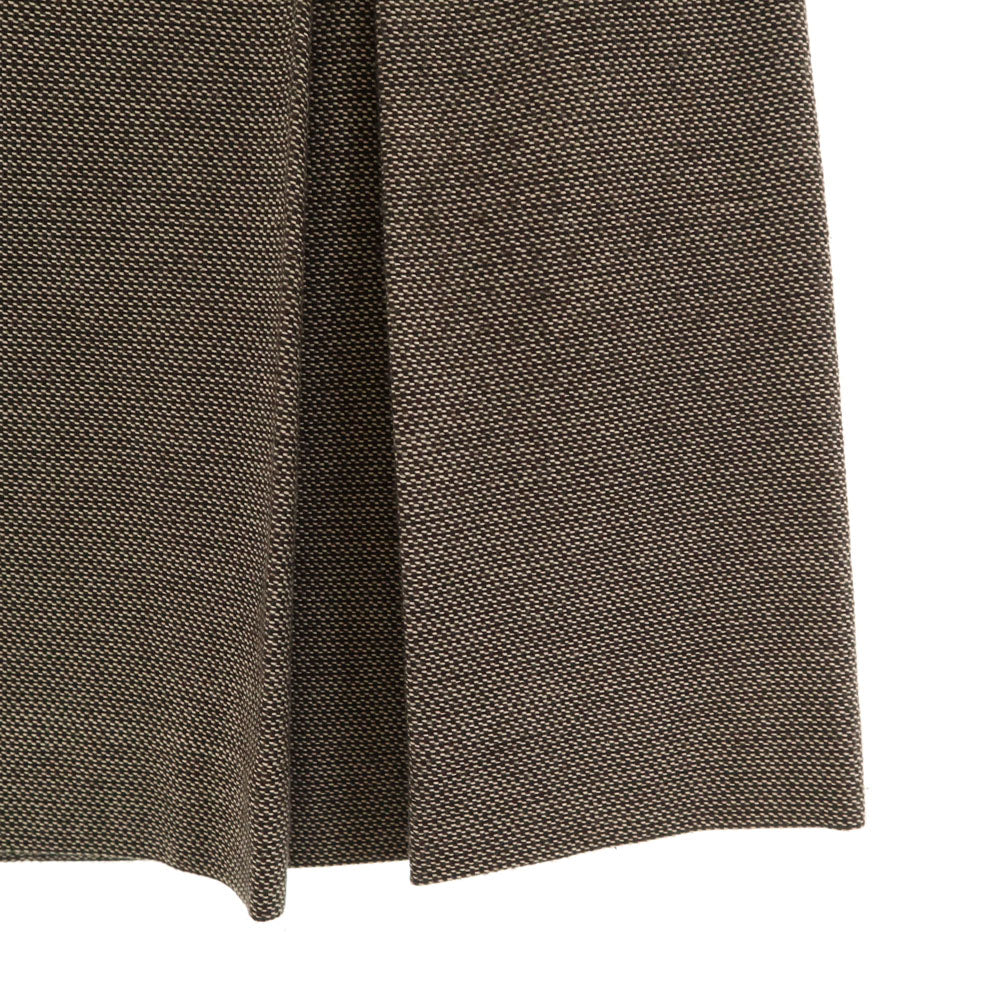 ミューミュー イタリア製 ミディ丈 ボックス プリーツスカート 38 ブラウン系 バックジップ レディース