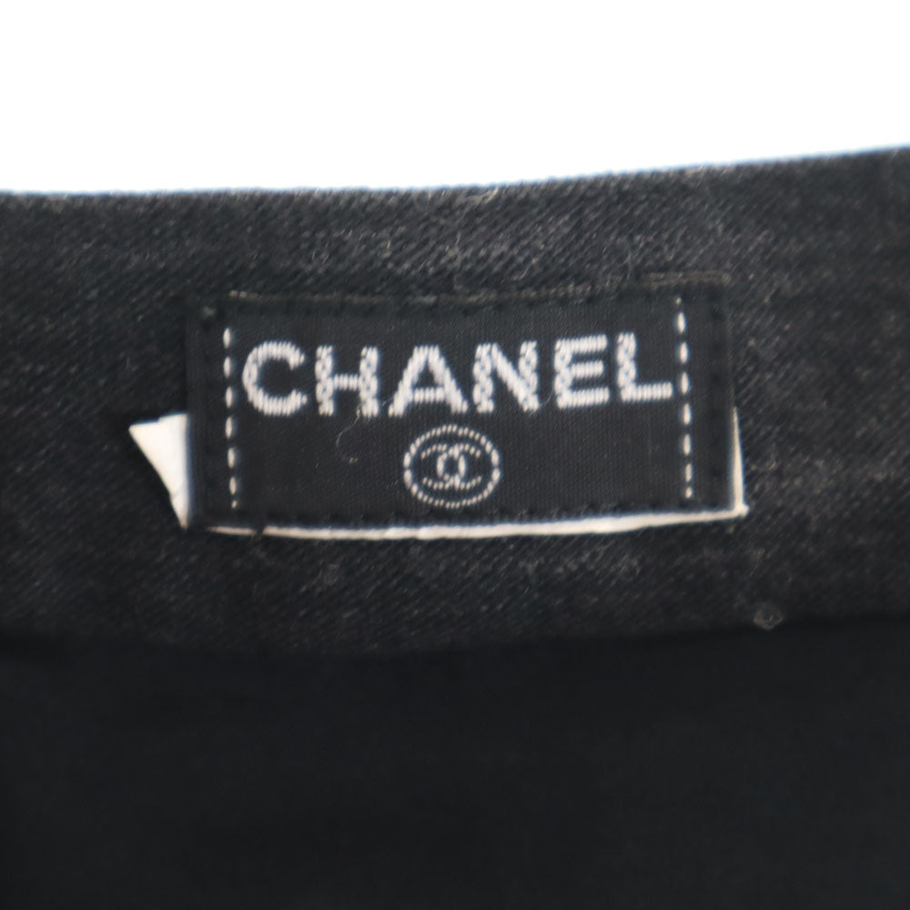 CHANEL シャネル ミディ丈 タイトスカート チャコールグレー レディース