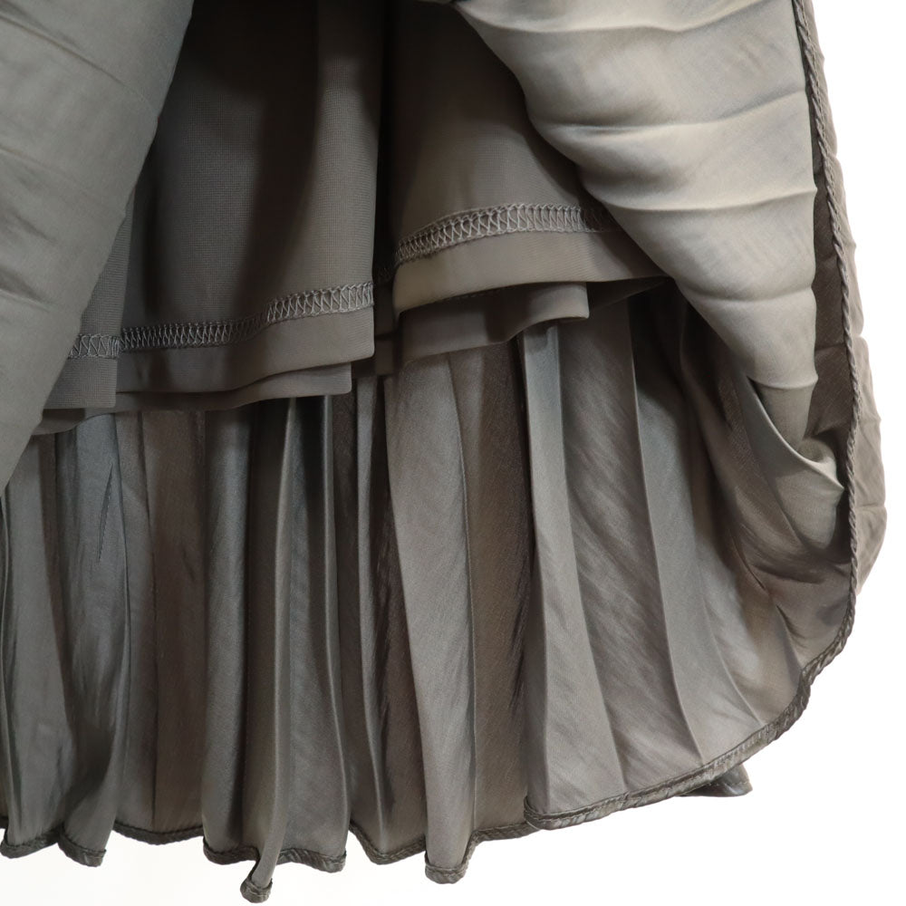 未使用 FRAY I.D フレイアイディー タグ付き マキシ丈 レザーライクサテン プリーツスカート 0 モカ レディース