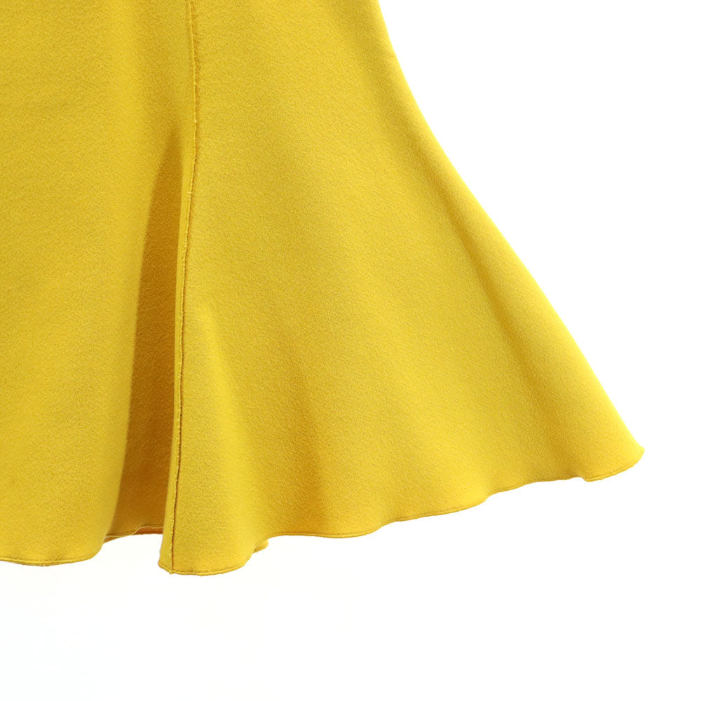GiAMBATTiSTA VALLi ジャンバティスタヴァリ イタリア製 ミニ丈 フレアスカート 40/XS イエロー レディース