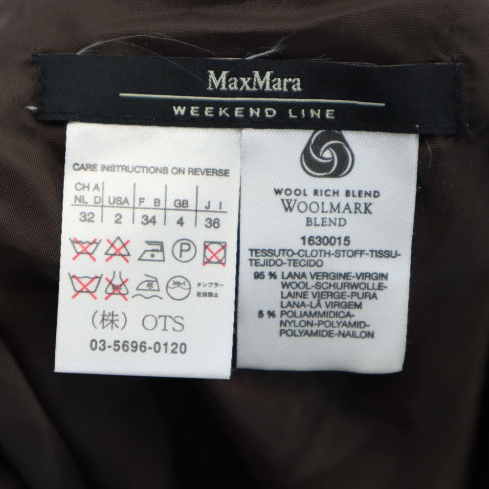 MAX MARA WEEK END LINE マックスマーラウィークエンドライン ヴァージンウールブランド 膝丈スカート 36 ブラウン レディース