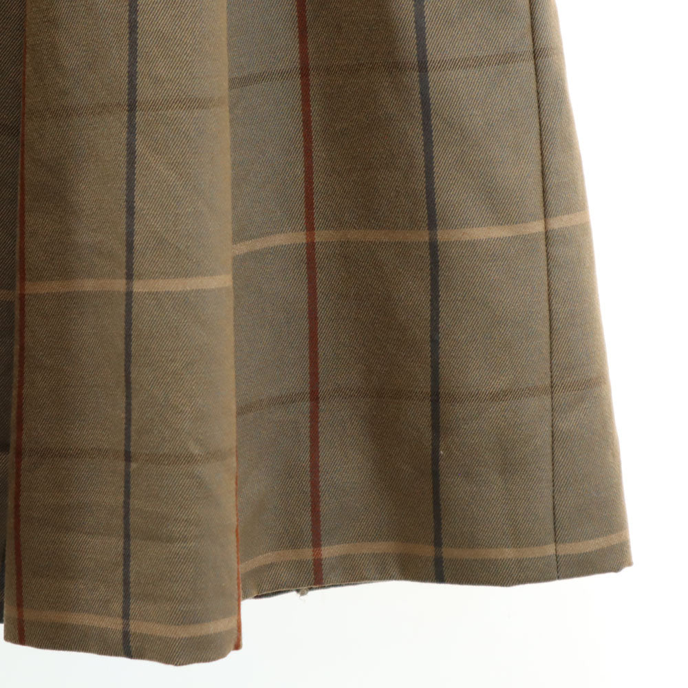 Burberrys バーバリーズ 90s オールド チェック柄 ミモレ丈 プリーツスカート 7 ベージュブラウン レディース