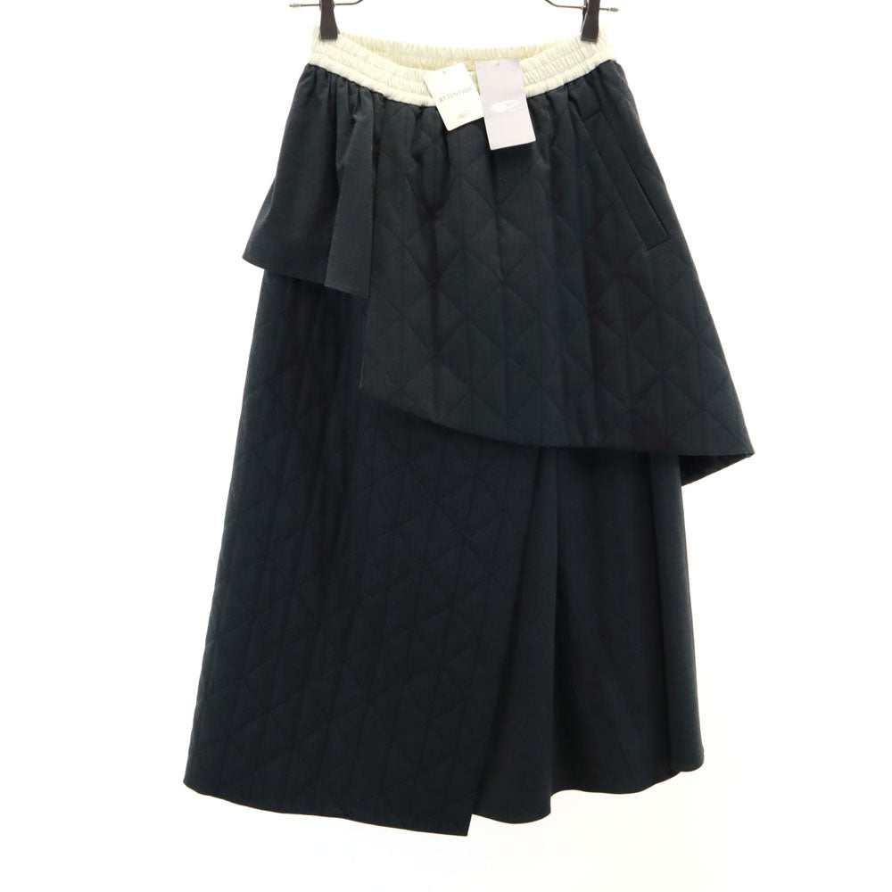 未使用 Ray Beams レイビームス ロング丈 キルティング レイヤー スカート 0 チャコールグレー レディース