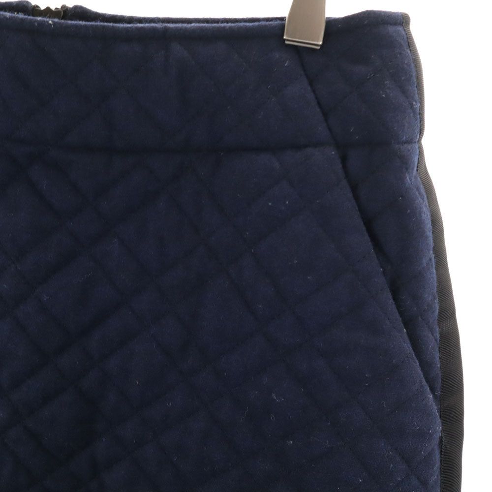 sacai luck サカイラック キルティング ミニスカート 2 ネイビー 中綿入り レディース