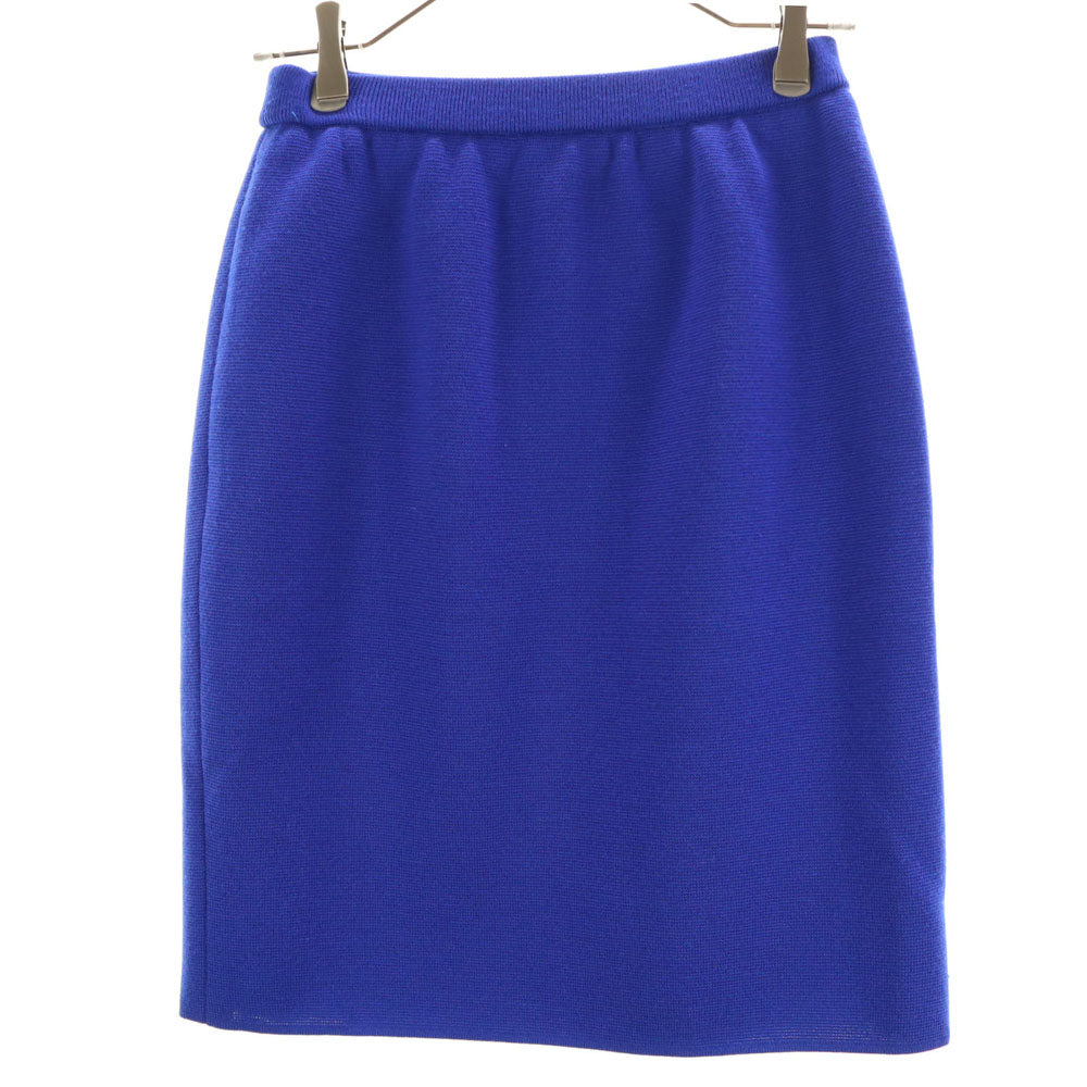 YVES SAINT LAURENT イヴサンローラン 90s オールド ミディ丈 ニット タイトスカート 9号 ブルー レディース