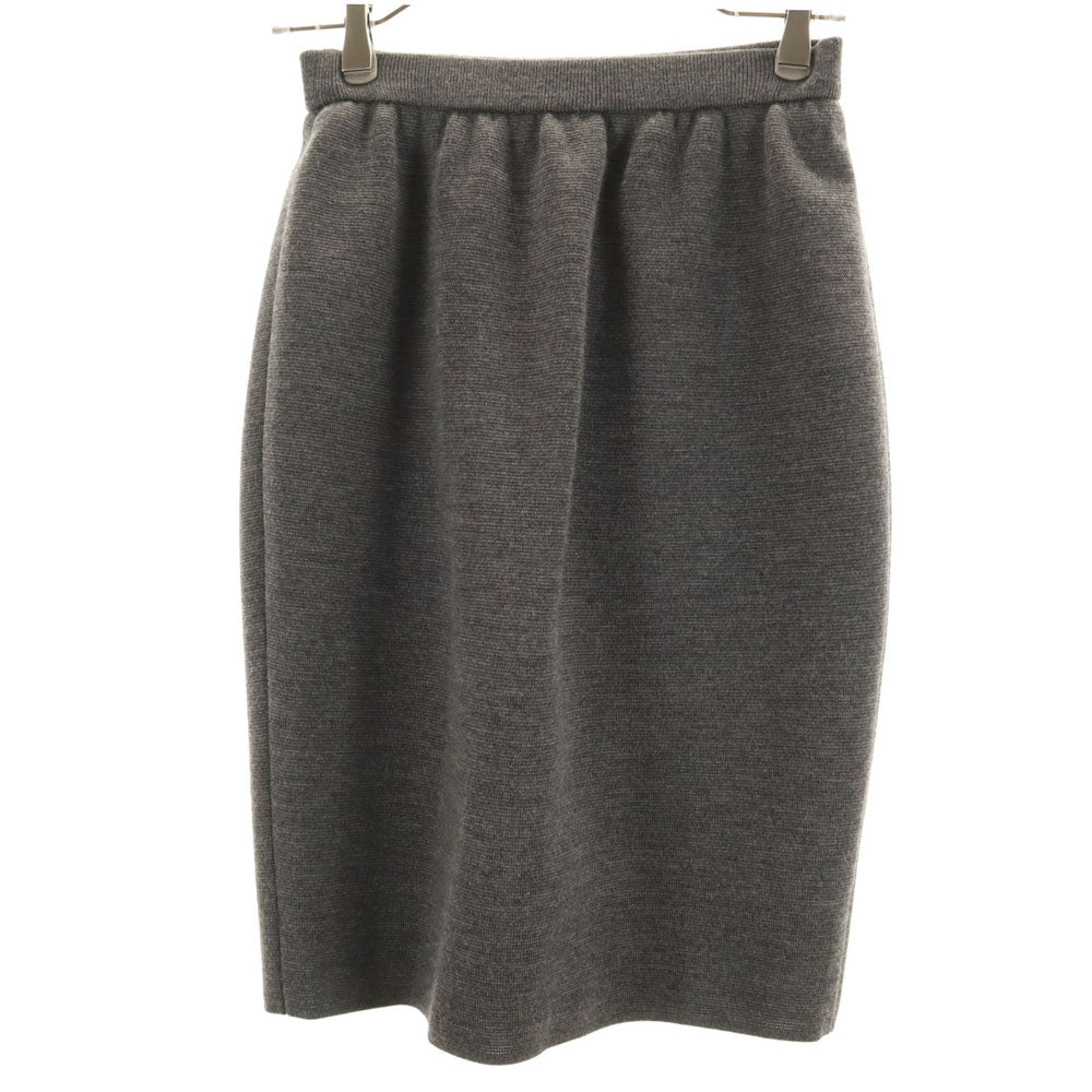 YVES SAINT LAURENT イヴサンローラン 90s オールド ミディ丈 ニット タイトスカート 7号 グレー レディース