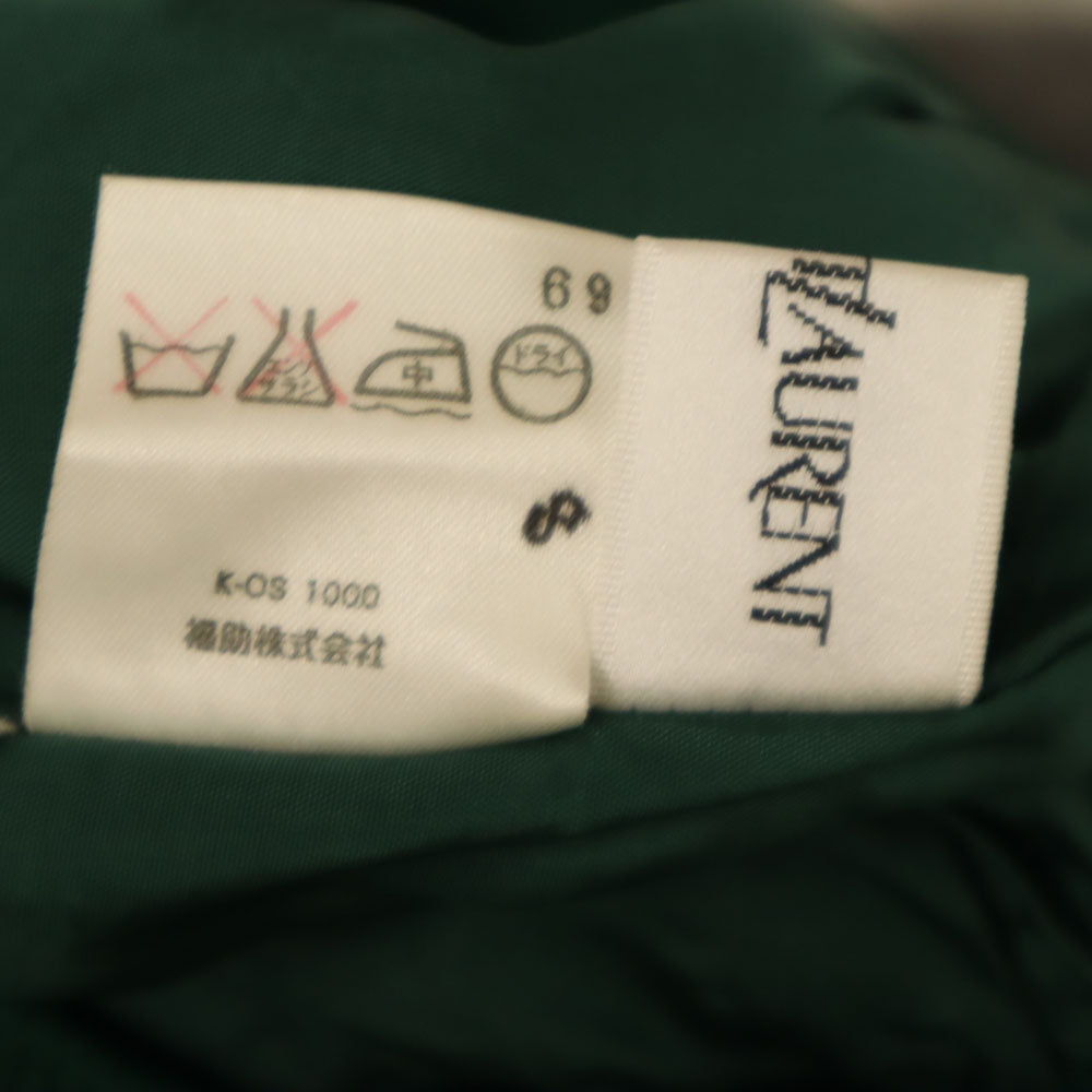 YVES SAINT LAURENT イヴサンローラン 90s オールド ミディ丈 ニット タイトスカート 7号 グリーン レディース