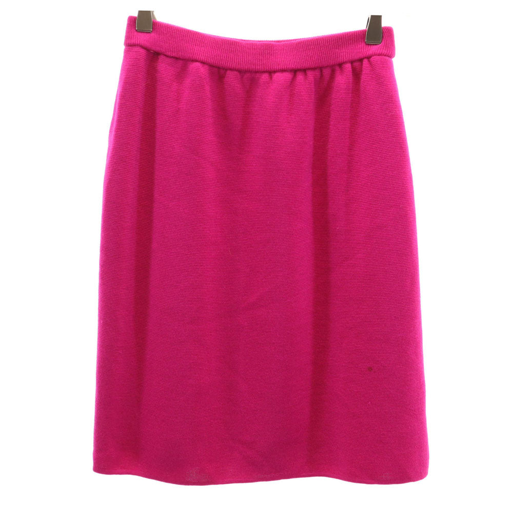 YVES SAINT LAURENT イヴサンローラン 90s オールド ミディ丈 ニット タイトスカート 7号 マゼンタ レディース