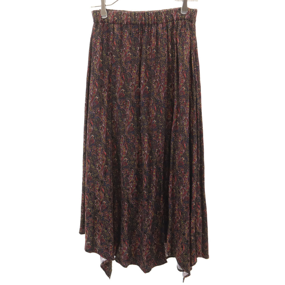 ケービーエフ 総柄 ロングスカート ONE ボルドー 他 KBF ウエストゴム レディース