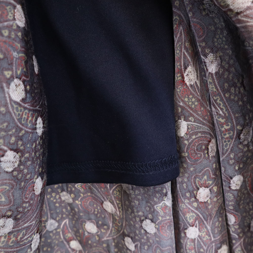 ケービーエフ 総柄 ロングスカート ONE ボルドー 他 KBF ウエストゴム レディース