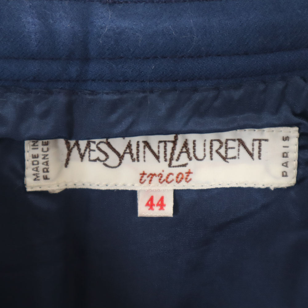 YVES SAINT LAURENT イヴサンローラン 90s フランス製 オールド ミモレ丈 タイトスカート 44 青紺 TRICOT レディース