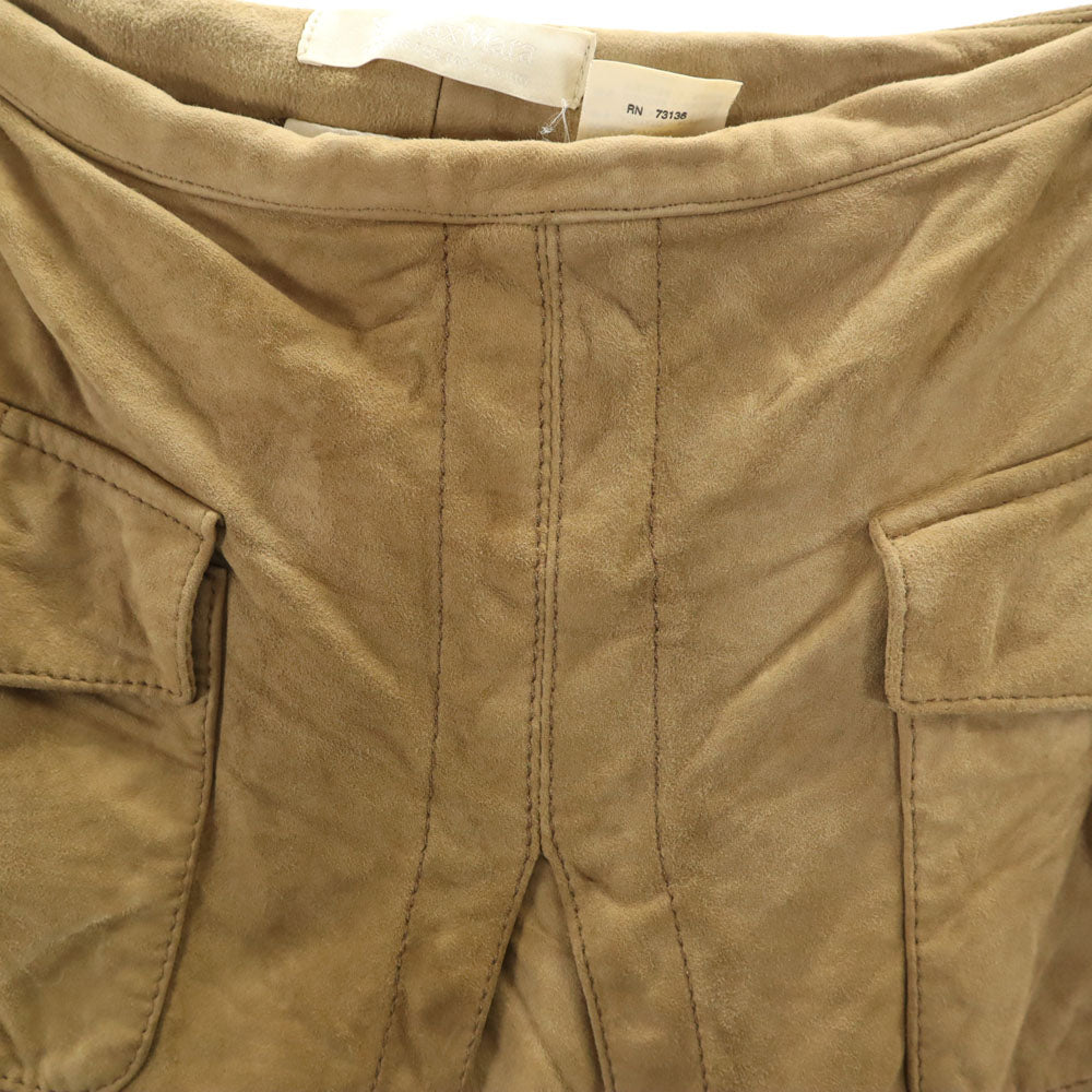 S Max Mara エスマックスマーラ ミディ丈 スエードレザー スカート 36 ベージュブラウン レディース