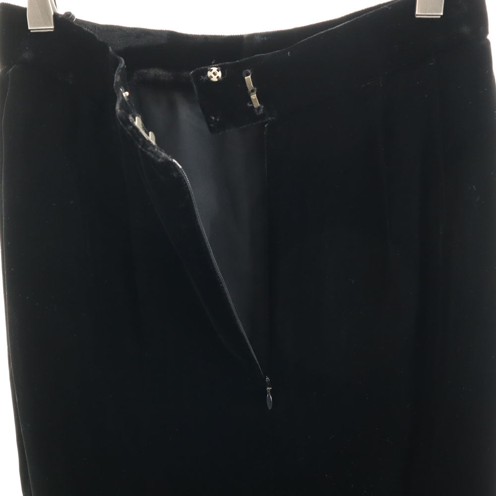 Christian Dior クリスチャンディオール 90s オールド ミモレ丈 ベロア タイトスカート LL ブラック レディース
