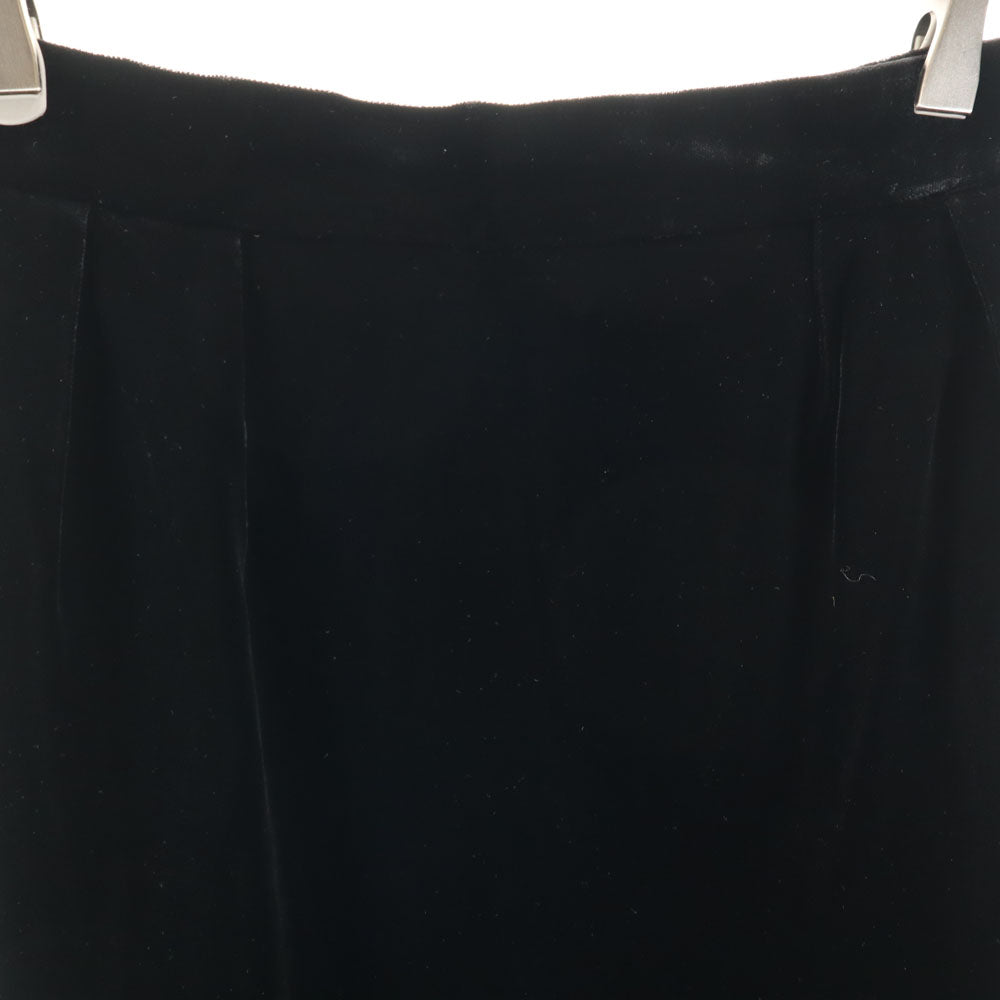 Christian Dior クリスチャンディオール 90s オールド ミモレ丈 ベロア タイトスカート LL ブラック レディース