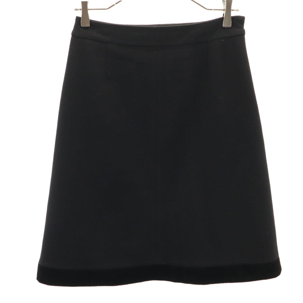 courreges クレージュ ウール100% ミディ丈 スカート 38 黒 レディース