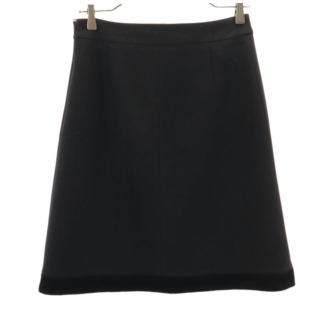 courreges クレージュ ウール100% ミディ丈 スカート 38 黒 レディース