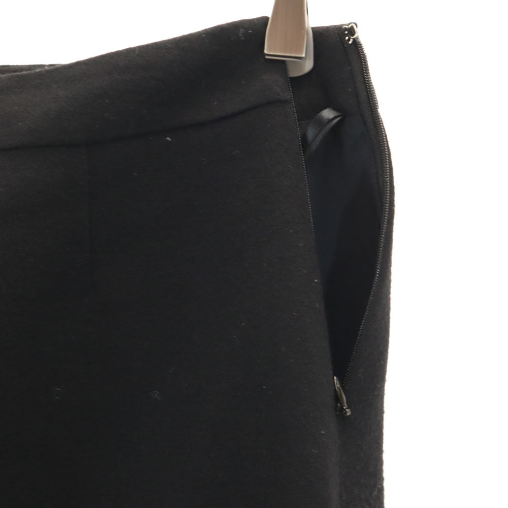 courreges クレージュ ウール100% ミディ丈 スカート 38 黒 レディース