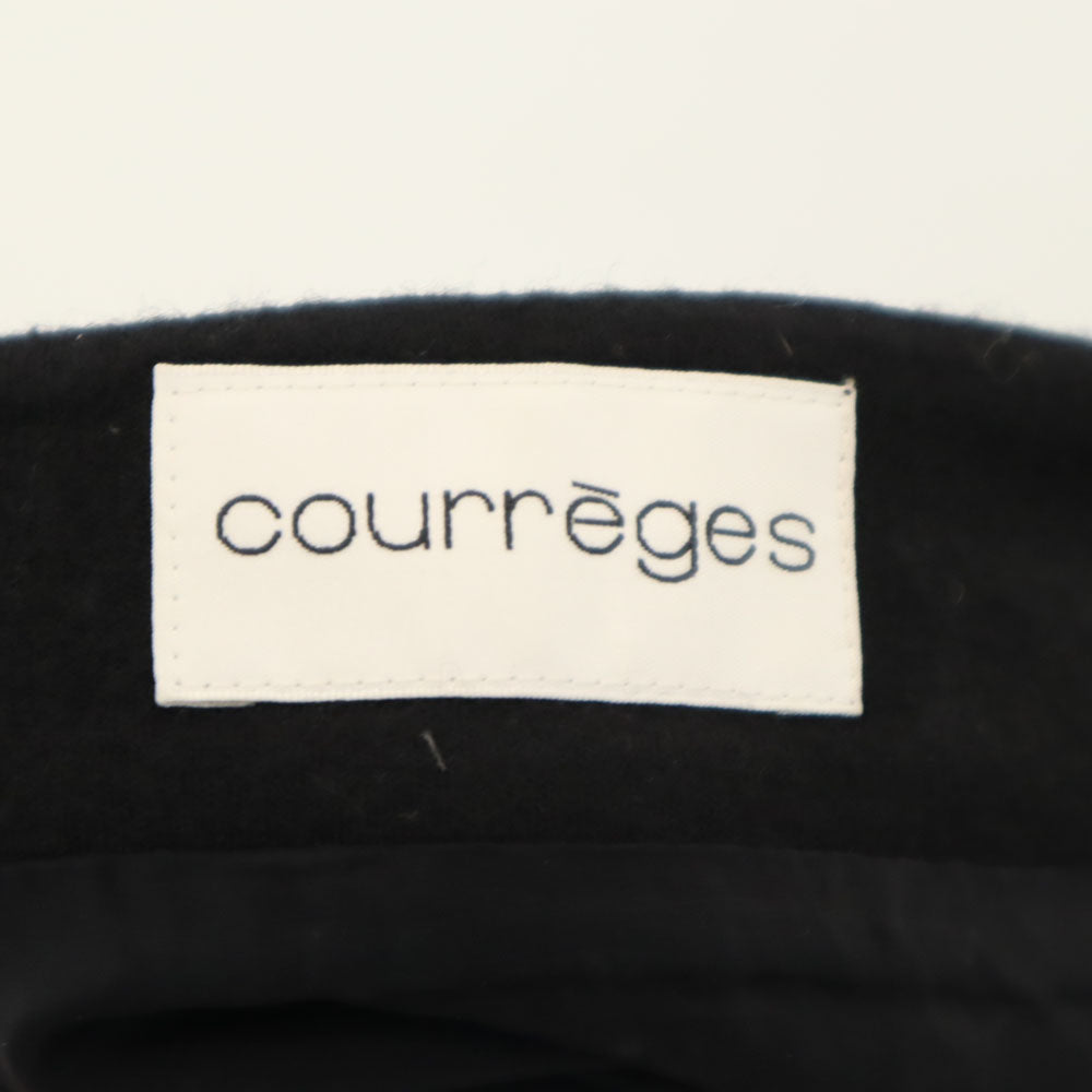 courreges クレージュ ウール100% ミディ丈 スカート 38 黒 レディース