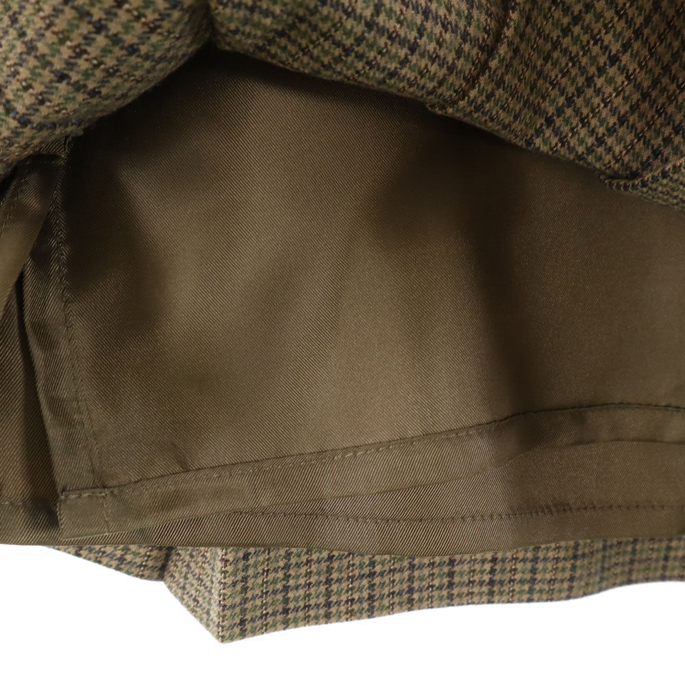 未使用 プランピーナッツ チェック柄 プリーツ キュロットスカート 38 ブラウン 他 レディース